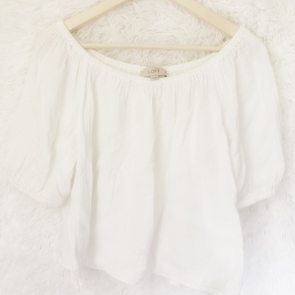 Loft | Bubble Sleeve White Blouse